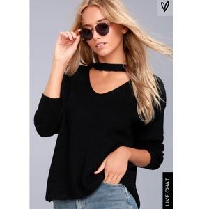 Lost + wander Madison black cutout sweater